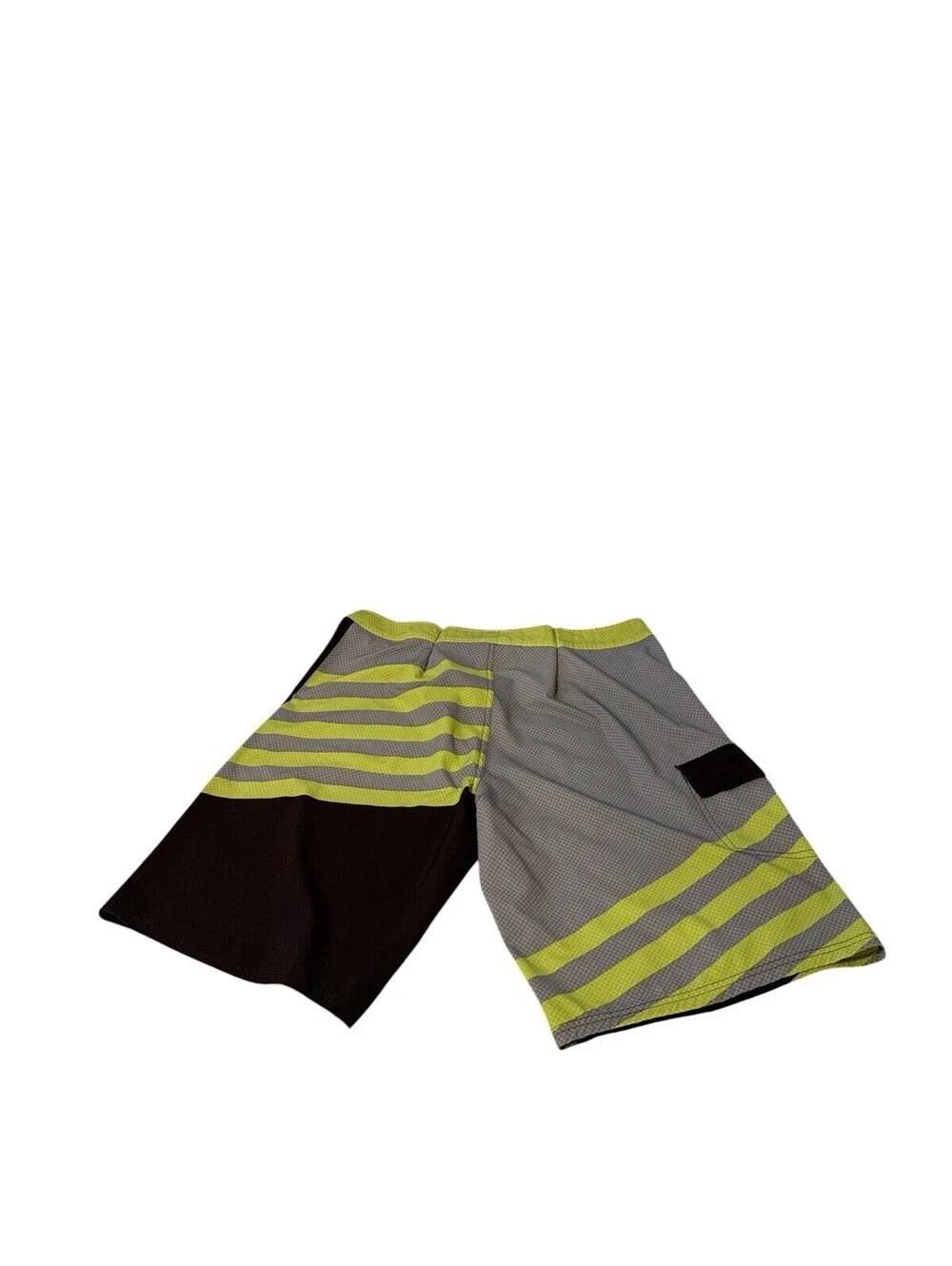 OP OPFLEX 4-Way Stretch Striped Men's Board Shorts Size 38 Gray Green Black
